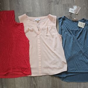 Calvin Klein Women's Tops - Red, Pink, and Blue